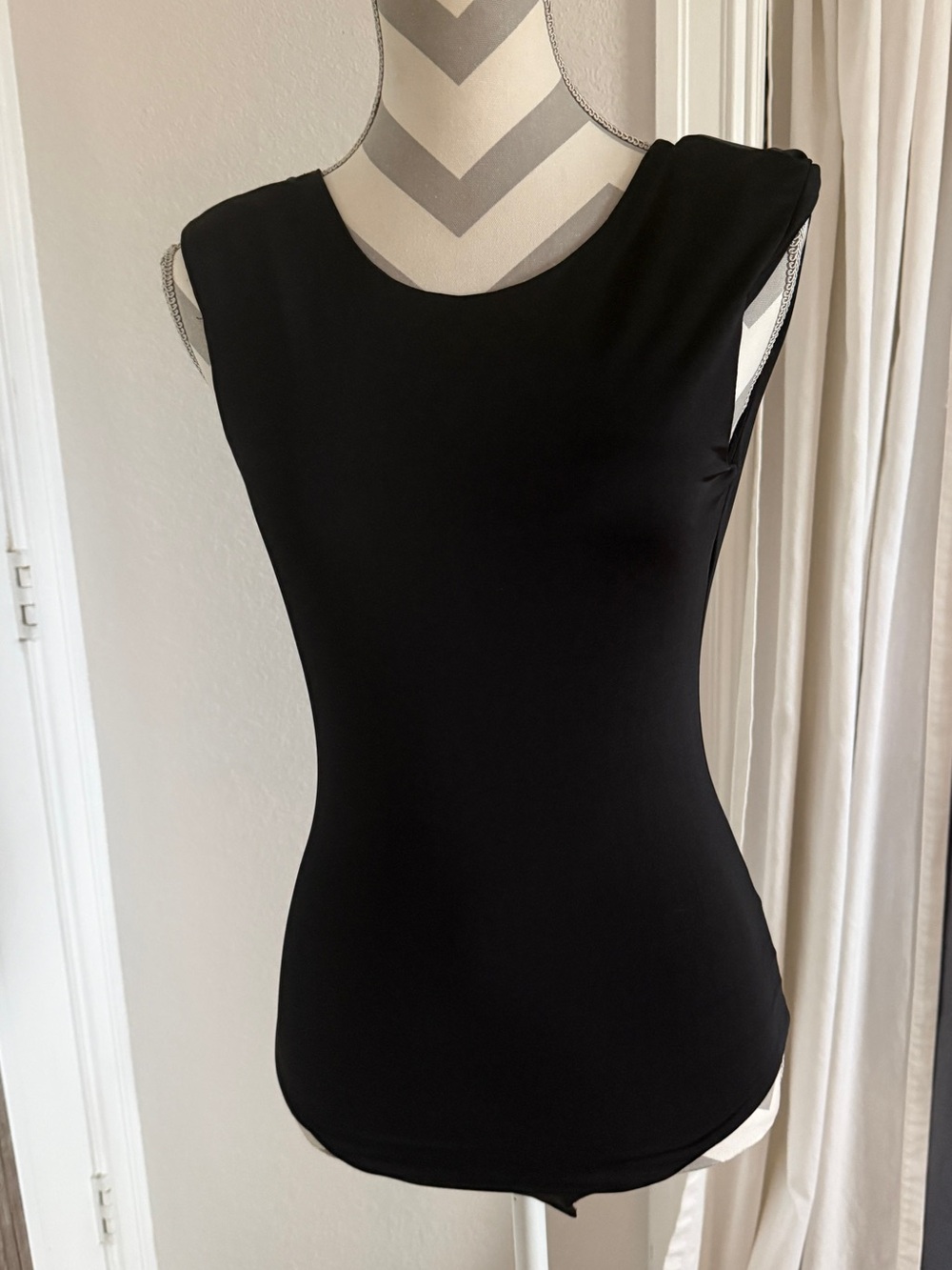 San Joy Black Sleeveless Bodysuit